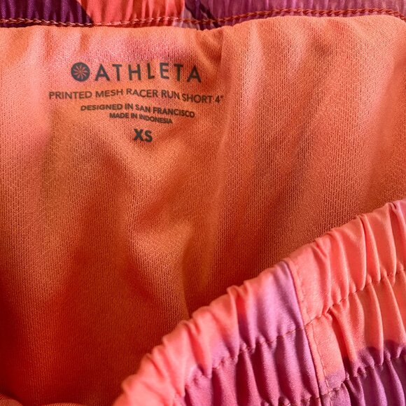 Athleta Printed Mesh Racer Run Shorts Size XS | 4" Inseam - Picture 3 of 9
